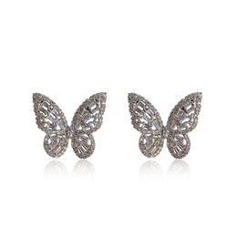 Sell Stud Earrings Choucong Top Jewellery 925 Sterling Silver Gold Fill Princess Cut White Topaz Gemstones Promise Party Women Butterfly Earring