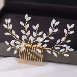 Rhinestone Hair Combs Tiaras For Women New Fashion Beaded Hairpins Clip Elegant Wedding Hair Decoration Bridal Prom Hair Jewellery