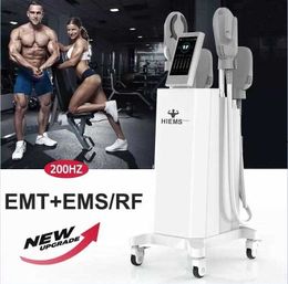 Professional EMS slimming body suit Electromagnetic Neo EMSlim 4 handle with RF machine Muscle Trainer Stimulator Fat Removal muscle