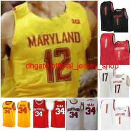 College NCAA Marynd Basketball Jersey 23 Bruno Fernando 4 Kevin Huerter 32 Joe Smith 34 Len Bias Custom Stitched