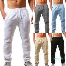 Men's Pants Shrink Resistant Chic Breathable Loose Joggers Side Pockets Track Elastic Waist For Daily LifeMen's