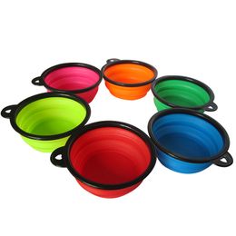 Collapsible Pet Cat Dog Bowl feeder Silicone Food Water Travel Dish Feeder Cup 458 D3