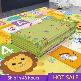 Foldable Baby Play Mat Puzzle Educational Children's Carpet in the Nursery Climbing Pad Kids Rug Activitys Games Toys 180x100cm 210402