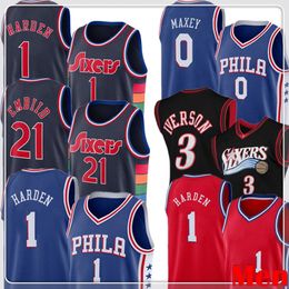 1 Jame man Harden Jersey joel 21 embiid Allen 3 Iverson Basketball Jerseys Tyrese 0 Maxey 999