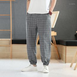 Men's Pants M-5XL Plaid Casual Harem Korean Man 2022 Loose Ankle-Length Trousers Harajuku Streetwear Male Clothing XXXXXL