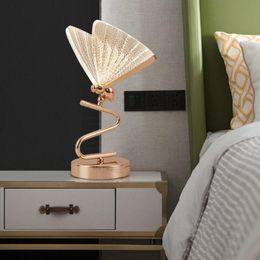 Table Lamps Led Desk Lamp 3 Color Butterfly For Living Room Lights Bedroom Bedside Crystal Night Light DecorationTable