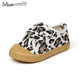 Children's Casual Shoes For Boys Girls Canvas Sneakers Kids Sports Running Shoes With Leopard Prints Fashion Breathable LJ201202