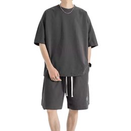 Men's Tracksuits Mens Tracksuit Casual Sweatshirt Short Sleeve Pants T-Shirt Sports Set Big Tall Plus Size Large Summer Clothing Male Joggin