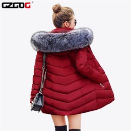 New Women's jacket winter Coats Artificial raccoon hair collar Female Parka black Thick Cotton Padded Lining Ladies S3XXXL 200928