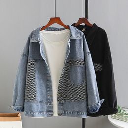 Women's Jackets Spring Autumn Oversize Denim Jacket For Women Single Breasted Casual Loose Jeans Coat Female Harajuku Streetwear Bomber Jack