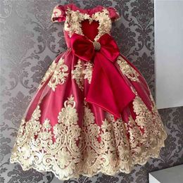 4-10 Yrs Baby Girls Dress Elegant Princess Dress Year Party Gowns Kids Dresses For Girls Wedding Dress Children Formal Wear 210329