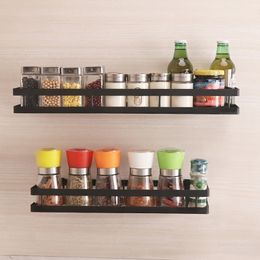 Baffect Wall Shelf for Kitchen Iron Mounted Storage Shelves Organiser Spice Jars Holder Rack Paste upDrill Y200429