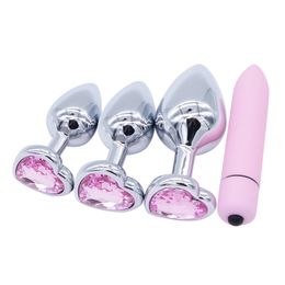 Vagina Balls Anal Beads Crystal Jewellery Heart Stainless Steel Butt Plug Dildo Bullet Vibrator sexy Toys anal butt plug