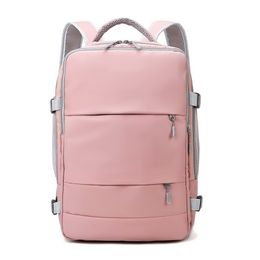 Pink Women Travel Backpack Water Repellent AntiTheft Stylish Casual Daypack Bag with Luggage Strap USB Charging Port Backpack 220815