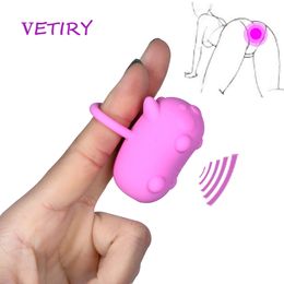 VETIRY Piggy Vibrator G-spot Massage Clitoris Stimulation Finger sexy Toys for Women Men Penis Ring Delay Ejaculation