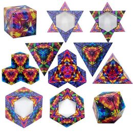 magnetic hand balls UK - Party Favor 3D Magnetic Cube Toys Antistress Infinite Relax For Adults Cube Magic Hand Fingertip Toy Office Flip Cubic Puzzle Ball Reliever