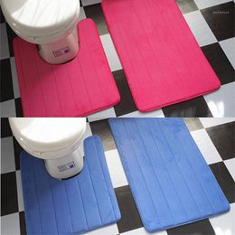 Bath Mats AGN Simple Bathroom Mat Set U Shape Carpet Toilet Rugs Non-Slip WC High Water Absorbent Pad