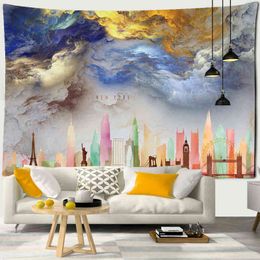 Tapestry Colourful Clouds Watercolour Carpet Wall Hanging Boho Decor Psychedelic