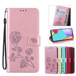 printing Rose Flower Wallet Leather Cell Phone Case Cases For iPhone 13 12 11 MINI PRO MAX XR XS 6 7 8 Plus Premium card slot cover protection