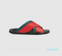 2022 designer g rubber slide sandal floral brocade men slipper Gear bottoms green blue Flip Flops women striped Beach causal slippers with B