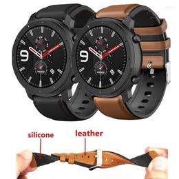 Watch Bands 22mm Silicone Leather Watchband For Ticwatch Pro/Ticwatch E2 Band Wrist Strap Bracelet Belt S2 Hele22