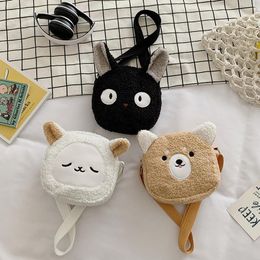 Storage Bags Japanese Autumn And Winter Cute Lamb Hair Bag 2022 Trend Cartoon Girl Fashion Student Messenger Plush BagsStorage