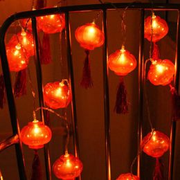 Strings LED 2m Holiday Garland Lights USB & Battery Powered Red Lantern Lamp For Year Festival Decoration String Night LightingsLED StringsL