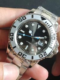 Grey The Mens' Watches Automatic Movement 40mm Ceramic Bezel Sapphire Glass Men Mechanical Wristwatch Man Clock Gift