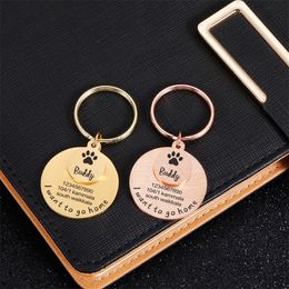 Personalised Name Tel Adress Pet Cat Dog ID tags High Quality Stainless Steel Nameplate Antilost Pendant Collar Accessories 220610