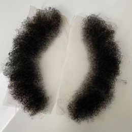 100 Malaysian Virgin Human Hair 4mm Afro kinky Curl Full Lace Frontal Hairline for Black Men Fast Express Delivery