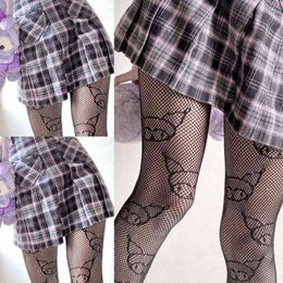 Lolita Sweet Girls Cartoon Animal Pattern Tights Gothic Women Sexy Mesh Hollow Out Pantyhose Body Stockings Fish Net High Socks T220808