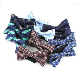 Bow Ties Sitonjwly Adult Children Tie Set Polyester Jacquard Men's Striped Bowtie Boys Grils Baby Custom LogoBow Emel22