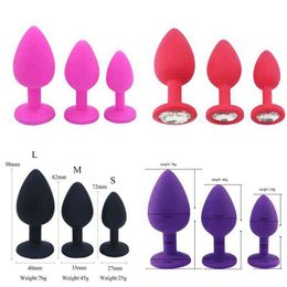 Crystal Diamond Butt Plug Silicone Anal Anus Prostate Massager Buttplug Adult Female Male Sex Toys for Men Women Gay Y220427