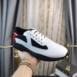 2022 new hot selling Men Fashion Casual Shoes America's Cup Design Sneakers Patent Leather and Nylon Luxy Sneakers mens shoe 2