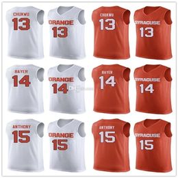 Nikivip Syracuse Orange College #13 Paschal Chukwu Basketball Jersey #14 Braedon Bayer #15 Carmelo Anthony Mens Stitched Custom Number Name Jerseys