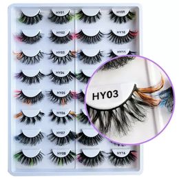 Colorful faux Mink Lashes Fake lashes False Eyelashes Fluffy Soft thick Lash Extension Make Up