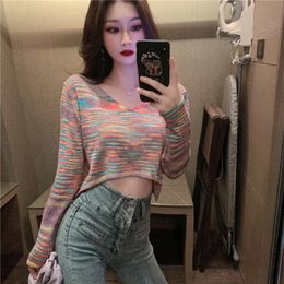 Women's Hoodies & Sweatshirts Full Sleeve Striped Pullover Cotton Fashion Warm Cute Simple Comfortable Spring Autumn Kids Female