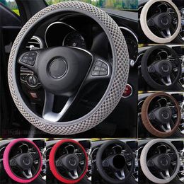 Steering Wheel Covers Car Cover Breathable Elastic Fabric Wear Non-slip Resistant Accessories Universal K6C3Steering