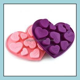 Baking Mods Bakeware Kitchen Dining Bar Home Garden Sile Chocolate Mod Heart Shape English Letters Cake Moulds S Dh8Sm