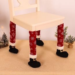 Merry Christmas Ornaments Decoraion for Home Xmas Dinner Table Leg Chair Foot Cover Happy Year Home Decor Navidad Gift 201027