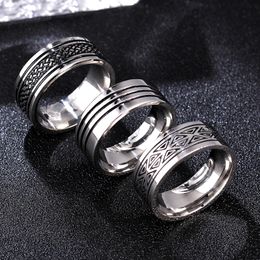 MOREDEAR 8MM Rings for Men and Women Birthday Gift triangular pattern discredit Ring 220719