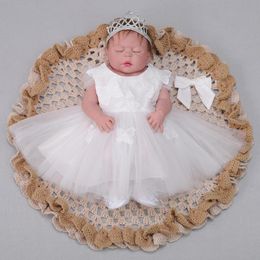 Girl's Dresses Floral Tulle Baby Christening Gowns Infant Girl Dress Baptism For Little Clothes Summer Wedding