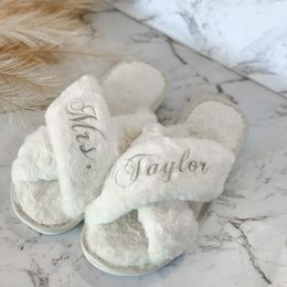 Other Event & Party Supplies Personalised Cross Fluffy Slippers With Faux Fur Custom Bridesmaid Gifts Bridal Shower Wedding Bachelorette War