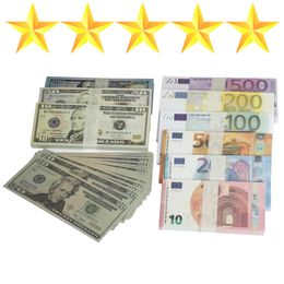 Copy Money partys Prop Euro Dollar 10 20 50 100 200 500 Party Supplies Fake Movie Money Billets Play Collection Gifts Home Decoration Game