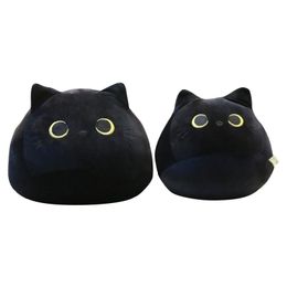 Lovely Cartoon Animal Stuffed Toys Cute Black Cat Shaped Soft Plush Pillows Doll Girls Valentine Day Gifts Bedroom Ornament 220531