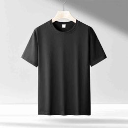 Pure Cotton Solid Colour Short-sleeved Couple Casual Bottoming Shirt T-shirt Half-sleeve Top T Shirts Men Oversized T Shirt Y220426