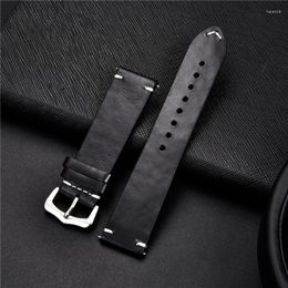 Watch Bands Unique Oil Wax Oily Discoloration Genuine Leather Straps 18mm 20mm 22mm 24mm Vintage Cowhide Watchbands Hele22