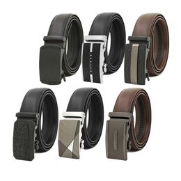 Belts LannyQveen Male PU Leather Belt Men's Automatic Buckle For Men Ratchet BeltBelts