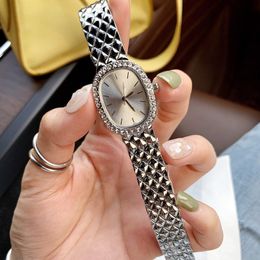 Luxury women watches Top brand gold lady watch 25mm oval dial Stainless Steel band wristwatches for womens Christmas Valentine Mother's Day Gift orologio di lusso