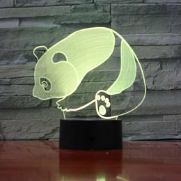 Night Lights Light Panda LED Illusion Desk Table Lamp 7 Colours Change USB Cable Touch Button Christmas Birthday Gift Kids LuminariaNight Lig